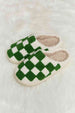 dy Checkered Print Plush Slide Slippers Trendsi