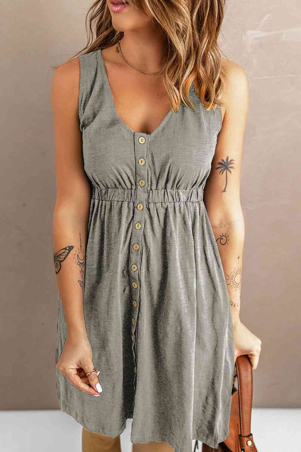 Sleeveless Button Down Mini Magic Dress Bazaarbey