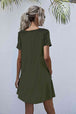 Round Neck Short Sleeve Mini Dress -BazaarBey - www.shopbazaarbey.com