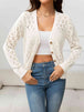  V-Neck Buttoned Knit Top Trendsi