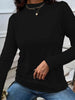 Mock Neck Long Sleeve Knit Top Trendsi