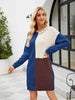 Color Block Dropped Shoulder Sweater Dress Bazaarbey