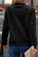 Texture Round Neck Long Sleeve Sweatshirt Bazaarbey