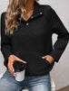 Half Buttoned Collared Neck Sweatshirt with Pocket Bazaarbey