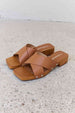  Step Into Summer Criss Cross Wooden Clog Mule in Brown Trendsi