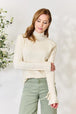 Heimish Full Size Ribbed Bow Detail Long Sleeve Turtleneck Knit Top Bazaarbey