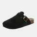 Suede Closed Toe Buckle Slide Trendsi