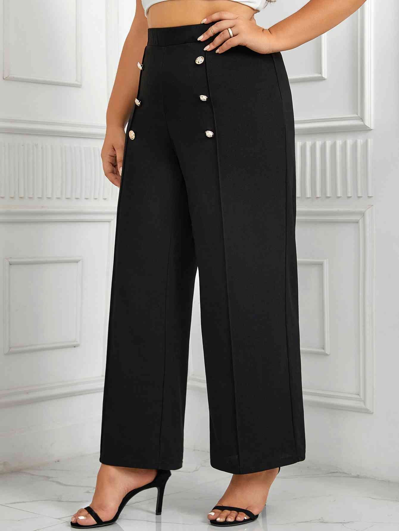 Plus Size High Waist Wide Pants Bazaarbey