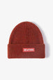 NEWYORK Patch Rib-Knit Cuffed Beanie Trendsi