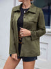 Button Front Collared Drop Shoulder Jacket Trendsi