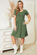 Ninexis Full Size Short Sleeve Dress with Pockets 