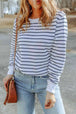 Striped Long Sleeve Round Neck Top Trendsi