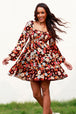 Floral Smocked Balloon Sleeve Tiered Dress -BazaarBey - www.shopbazaarbey.com