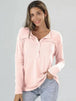 Half Button Long Sleeve T-Shirt Bazaarbey