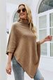 Turtleneck Buttoned Poncho Bazaarbey