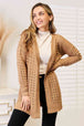 BazaarBey Woven Right Openwork Horizontal Ribbing Open Front Cardigan Bazaarbey