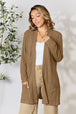   Ribbed Open Front Cardigan with Pockets Bazaarbey