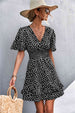 Printed Smocked Waist Layered  Dress -BazaarBey - www.shopbazaarbey.com