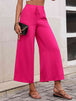 High Waist Slit Wide Leg Pants Bazaarbey