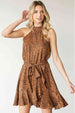 First Love Full Size Leopard Belted Sleeveless Dress -BazaarBey - www.shopbazaarbey.com