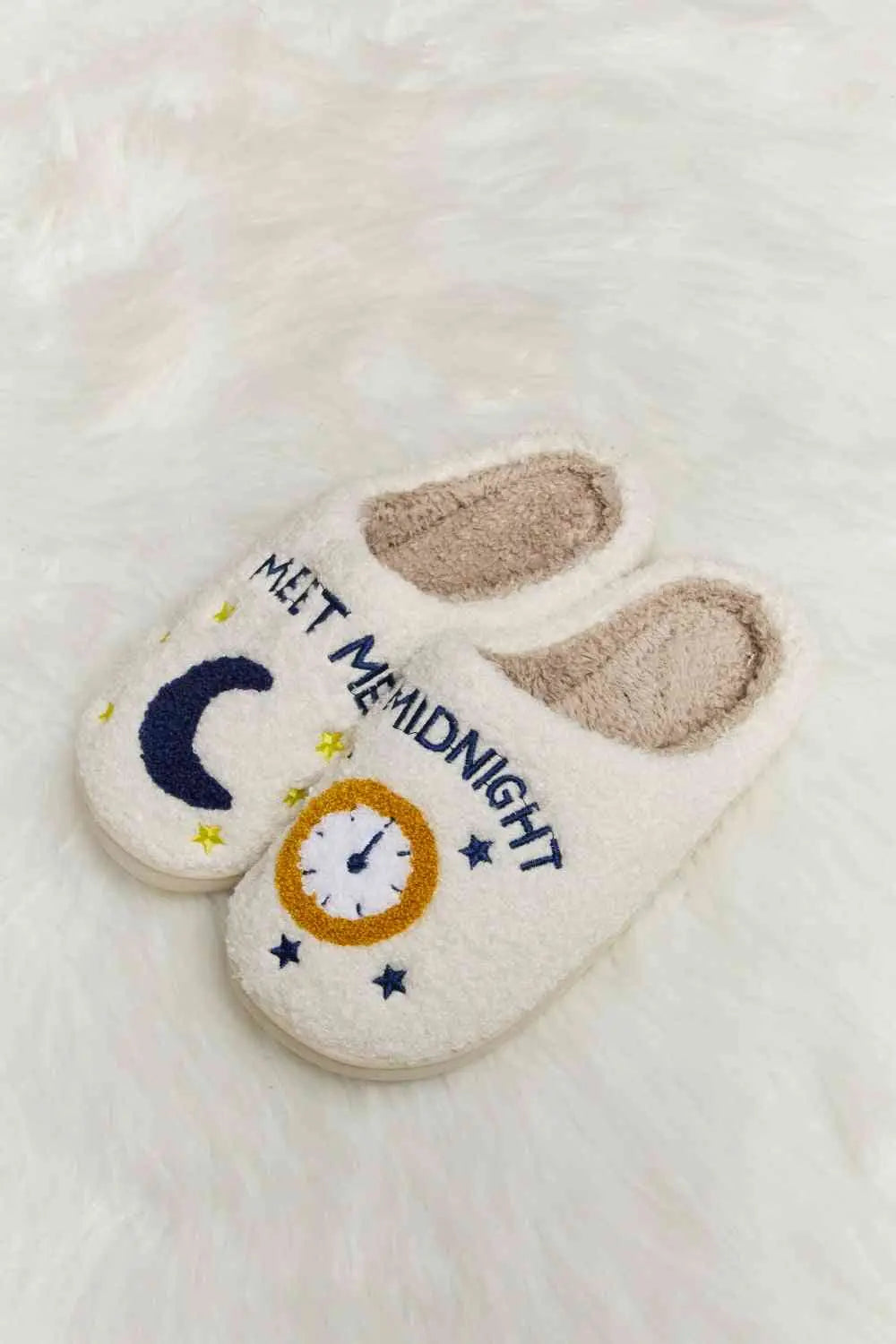 dy Printed Plush Slide Slippers Trendsi