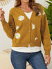 Flower Button Front Dropped Shoulder Cardigan Trendsi