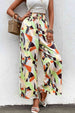 Printed Smocked Waist Wide Leg Pants Bazaarbey