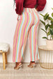  Striped Smocked Waist Pants with Pockets Bazaarbey