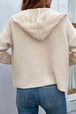 Cable-Knit Dropped Shoulder Hooded Cardigan Bazaarbey