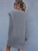 Round Neck Long Sleeve Mini Dress -BazaarBey - www.shopbazaarbey.com