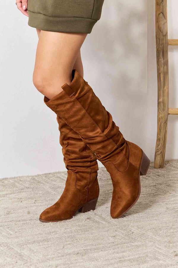  Block Heel Knee High Boots Trendsi