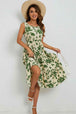 Floral Round Neck Tiered Sleeveless Dress -BazaarBey - www.shopbazaarbey.com