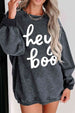 Round Neck Dropped Shoulder Graphic Sweatshirt Bazaarbey