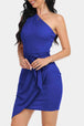 Tie Front One-Shoulder Sleeveless Dress -BazaarBey - www.shopbazaarbey.com