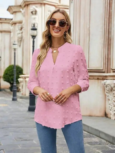  Notched Neck Blouse Bazaarbey