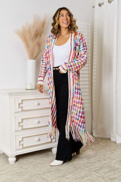 Multicolored   Hem Cardigan Bazaarbey