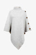 Turtleneck Buttoned Poncho Bazaarbey