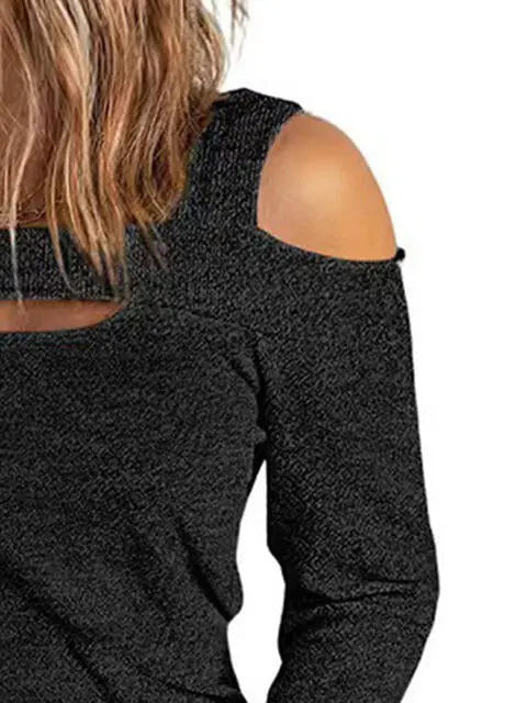 Full Size Cutout Cold Shoulder Blouse Trendsi