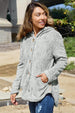 Button Up Long Sleeve Hooded Jacket Trendsi