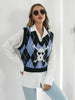 Skull  V-Neck Sweater Vest Trendsi