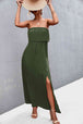 Strapless Split Maxi Dress Bazaarbey