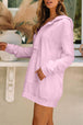 Drawstring Half Zip Hooded Dress -BazaarBey - www.shopbazaarbey.com