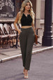 Ankle-Length Straight Leg Pants with Pockets Bazaarbey