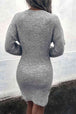 Ribbed Long Sleeve Sweater Dress Bazaarbey