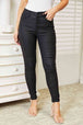   High Rise Black Coated Ankle Skinny Jeans Trendsi