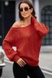 Cable-Knit Round Neck Long Sleeve Sweater Bazaarbey