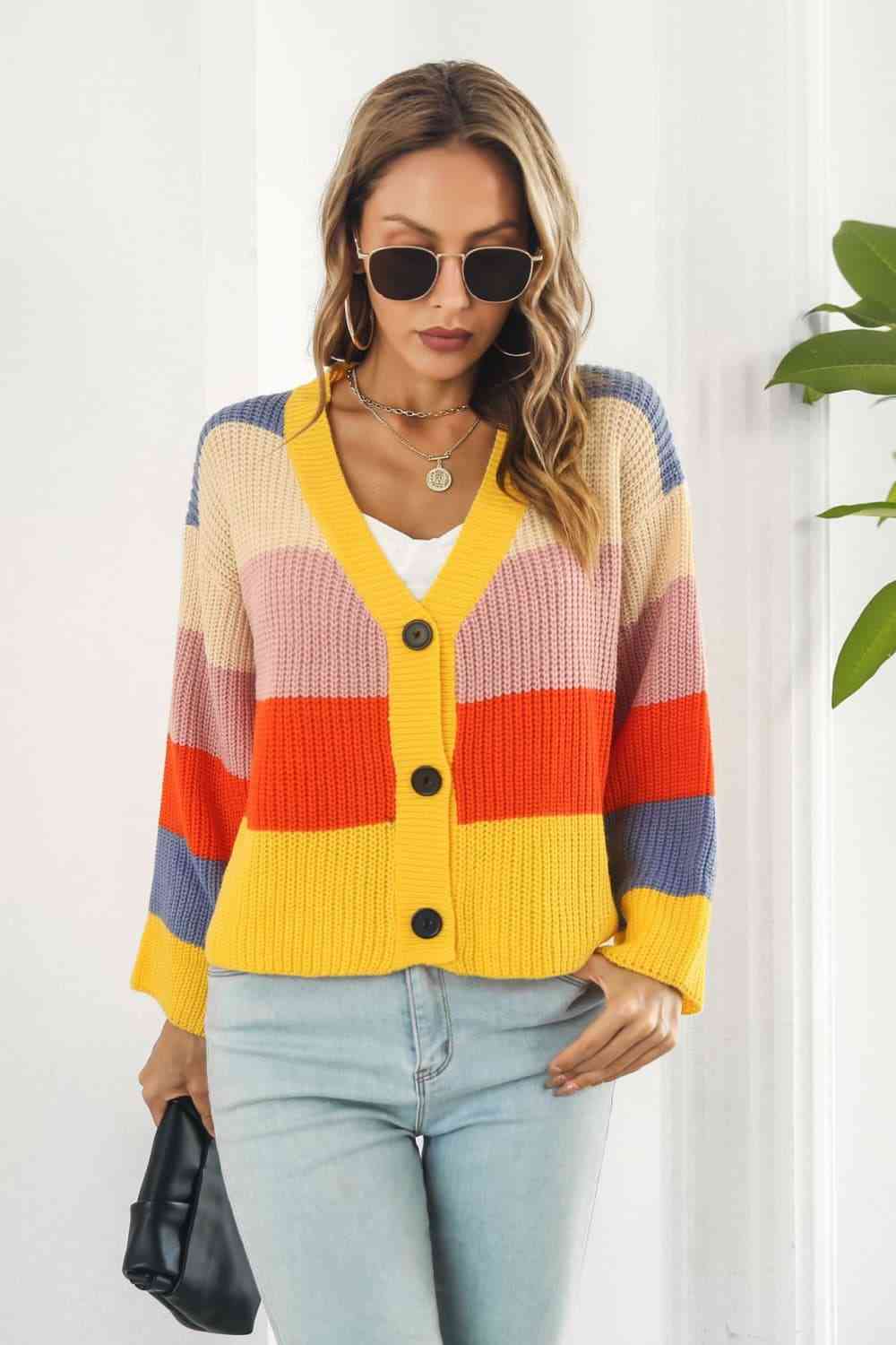 BazaarBey  Button-Down Dropped Shoulder Cardigan Trendsi