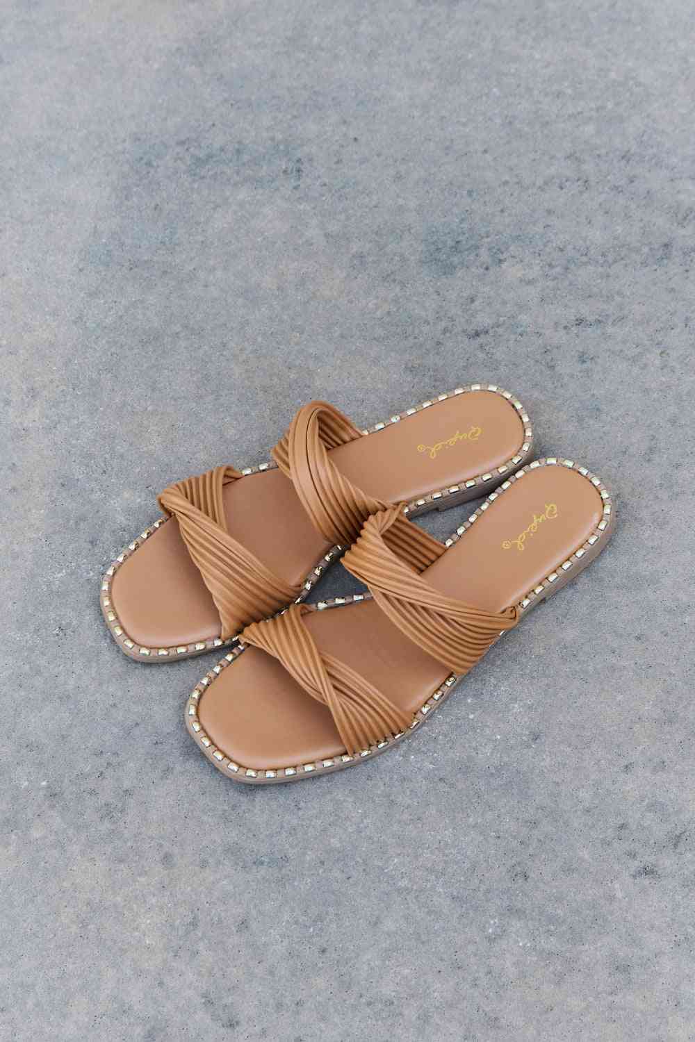  Summertime Fine Double Strap Twist Sandals Trendsi