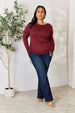  Full Size Drawstring Round Neck Long Sleeve Top Trendsi