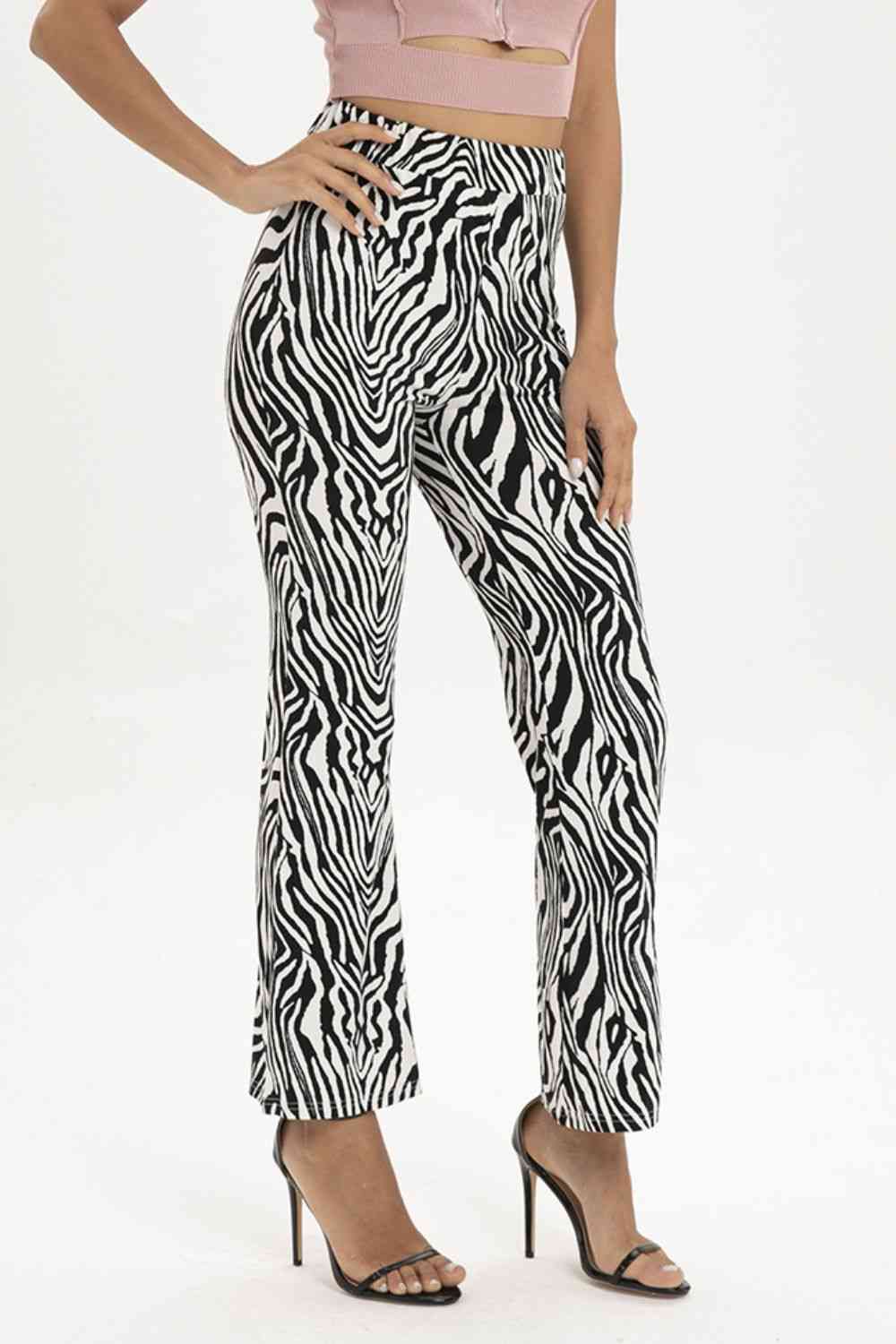 Zebra Print Straight Leg Pants Bazaarbey